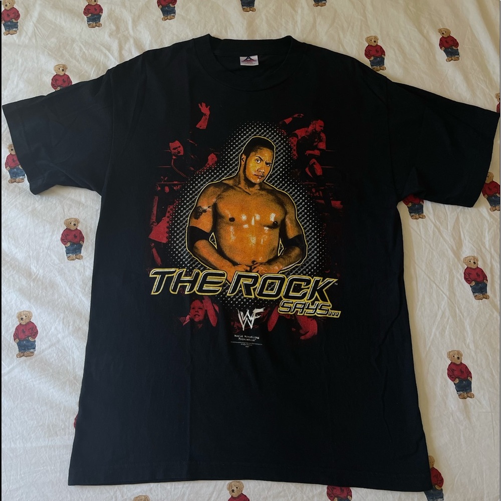 VTG WWF The Rock Double Sided Tee